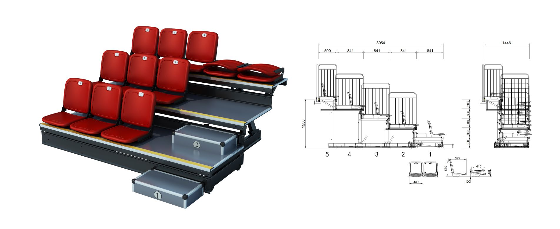 斐特前置伸縮看臺